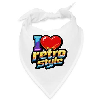 I Love Retro Style - Bandana - Weiß - Vorne