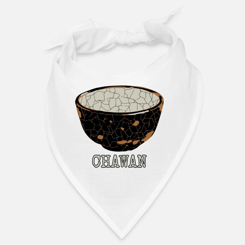Zerbrochene Chawan-Teeschale - Bandana - Weiß