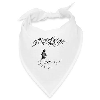 Pinguin But why Motivation Antarktis Backprint - Bandana - Weiß - Vorne