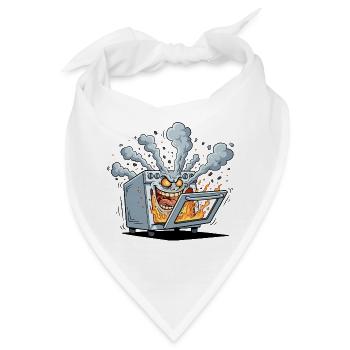 Feuriger Küchenofen Monster - Bandana - Weiß - Vorne