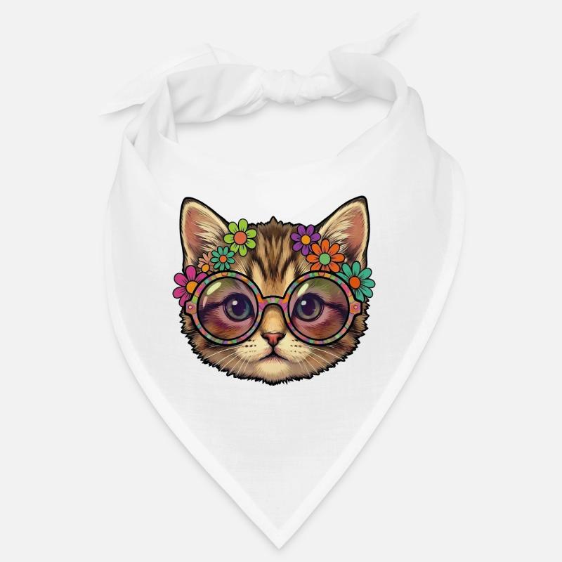 Hippie Kätzchen Katze Bandana