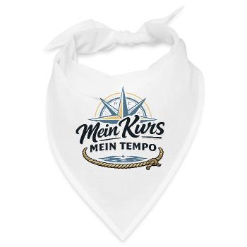 Mein Kurs mein Tempo maritimes Kompass Motiv - Bandana - Weiß - Vorne
