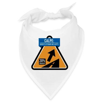 Calpe Cycling steiles Straßenschild - Bandana - Weiß - Vorne