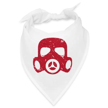 Grunge Gasmaske Nuklear Radioaktiv Feinstaub - Bandana - Weiß - Vorne