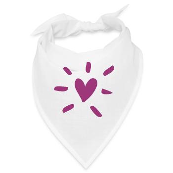 Herz Comic weinrot Liebe Love Hochzeit Strahlen - Bandana - Weiß - Vorne