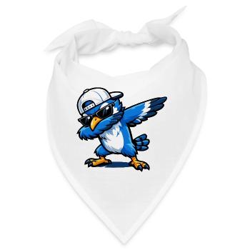 Dabbing Blue Jay - Bandana - Weiß - Vorne