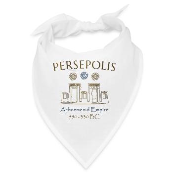 Iran, Persische Ruinen von Persepolis, Zeichnung - Bandana - Weiß - Vorne