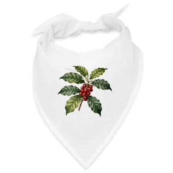 Illustrierter botanischer Kaffeebaum - Bandana - Weiß - Vorne