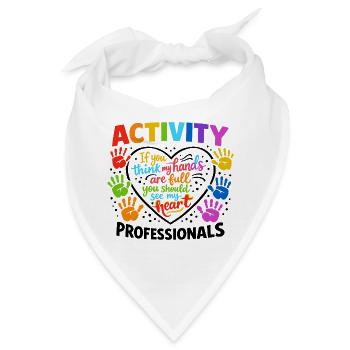 Activity Professionals Herz Bunte Handabdrücke Des - Bandana - Weiß - Vorne