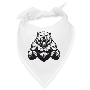 Grizzly Bär Muskeln - Bandana - Weiß - Vorne