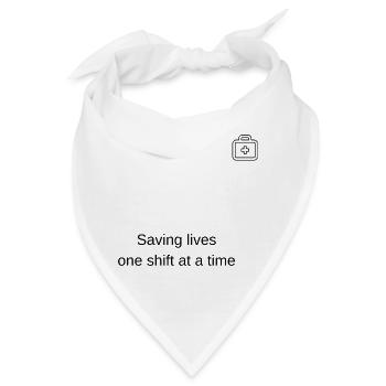 Leben retten, Schicht für Schicht! - Bandana - Weiß - Vorne