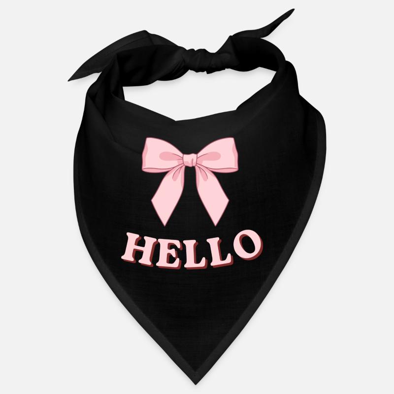 Pink Hello with ribbon Bandana