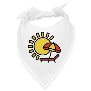 Strandliege Sonne Sonnenschirm Sommerurlaub - Bandana - Weiß - Vorne