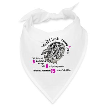 Wachtel mit Neonzahlen und lustigen Spruch - Bandana - Weiß - Vorne