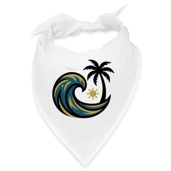 Welle Palme Surfen Strandurlaub Beachclub - Bandana - Weiß - Vorne