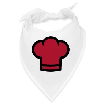 Kochmütze Bäcker Konditor Pizzeria Logo Gastro - Bandana - Weiß - Vorne