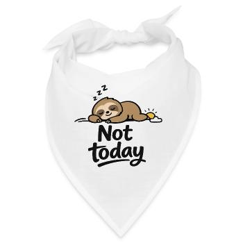 Not today Sloth Funny Minimalist Design - Bandana - Weiß - Vorne