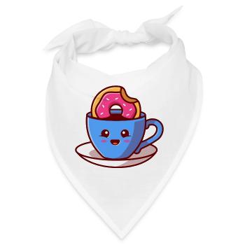 Kawaii Donut Cup Cheer - Bandana - Weiß - Vorne