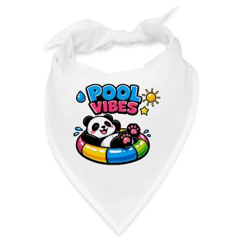 Pool Vibes Panda Relaxen - Bandana - Weiß - Vorne