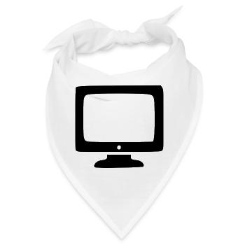 Retro Computer Bildschirm weiß Vintage 80er 90er  - Bandana - Weiß - Vorne