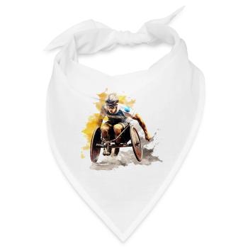 Rollstuhlrennsport Wasserfarben Splash - Bandana - Weiß - Vorne