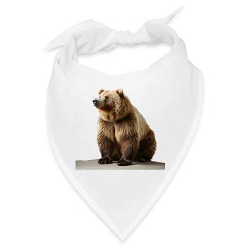 Ein srattlicher Braunbär - Bandana - Weiß - Vorne