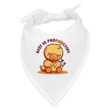Der Rest ist Producktiv - Bandana - Weiß - Vorne