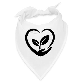 Gärtner Herz Hand und Pflanze Pflanzenliebe - Bandana - Weiß - Vorne
