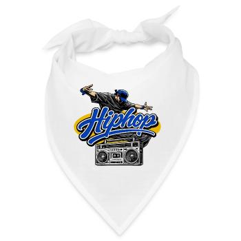 Hip Hop Boombox Blue Script Dancer Old School Art - Bandana - Weiß - Vorne