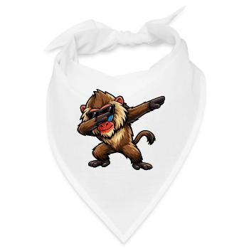 Dabbing Pavian - Bandana - Weiß - Vorne