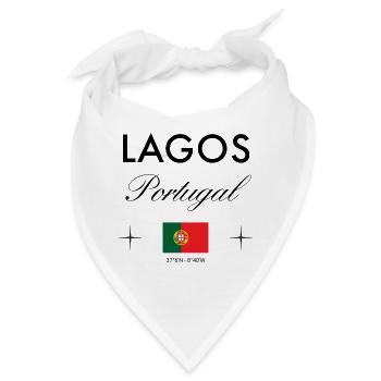 Lagos Portugal Koordinaten Reise Souvenir - Bandana - Weiß - Vorne