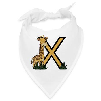 GiraffeX Gelb Schwarz Illustration - Bandana - Weiß - Vorne