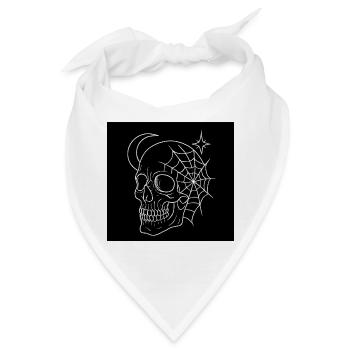 Occult Skull & Geometrische Netze – Goth - Bandana - Weiß - Vorne