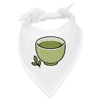 Minimalistische Matcha-Teetassen-Illustration - Bandana - Weiß - Vorne
