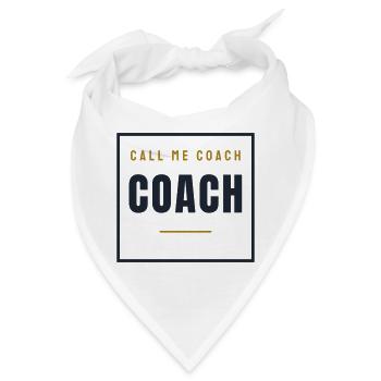Coach Stempel Retro - Trainer Geschenk Sport - Bandana - Weiß - Vorne