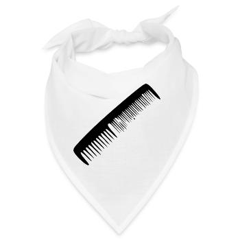 Friseur Kamm Friseursalon Geschenk  - Bandana - Weiß - Vorne
