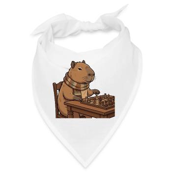 Capybara spielt Schach - Bandana - Weiß - Vorne