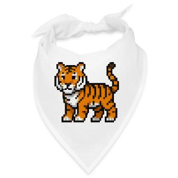 Pixel-Tiger Junges Retro Pixelkunst - Bandana - Weiß - Vorne