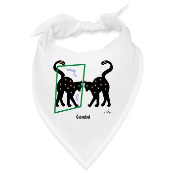 Sternzeichen-Bild Zwilling, Abstraktion - Bandana - Weiß - Vorne