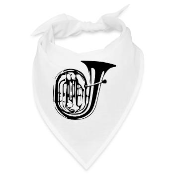 Tuba Blasmusik Volksmusik Geschenk Musiker - Bandana - Weiß - Vorne