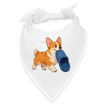 Corgi-Hausschuhdieb - Bandana - Weiß - Vorne