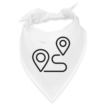 GPS-Routen-Navigationslinien-Symbol - Bandana - Weiß - Vorne