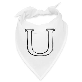 Buchstabe U handgezeichnet - Bandana - Weiß - Vorne