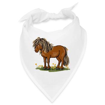Pony mit Löwenzahn - Bandana - Weiß - Vorne