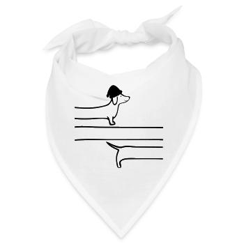Weihnachten Dackel Schlangenlinie - Bandana - Weiß - Vorne
