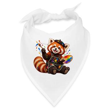Red Panda Künstler mit Farbpalette - Bandana - Weiß - Vorne