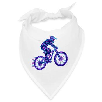 Mountainbike – Downhill-Biker im Neon-Look - Bandana - Weiß - Vorne