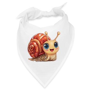 Kuschelschnelle Schnecke - Bandana - Weiß - Vorne