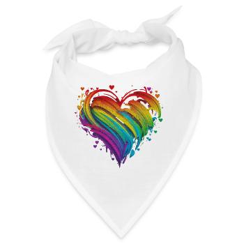 CSD LGBT Regenbogen LGBTQ Herz Pride Just Love - Bandana - Weiß - Vorne