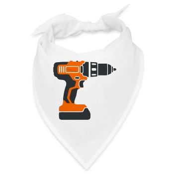 Akkuschrauber Werkzeug Grafik - Bandana - Weiß - Vorne